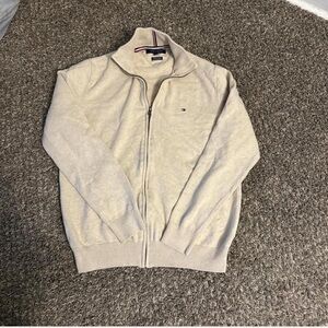 Tommy Hilfiger Men's Zip-Up Cream Sweater